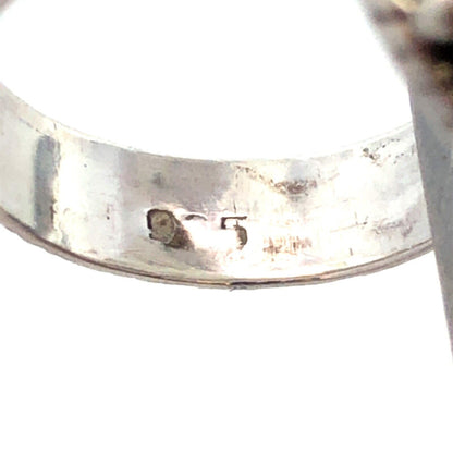 Vintage 925 Sterling Silver Oval Cabochon Rainbow Moonstone Statement Dome Ring