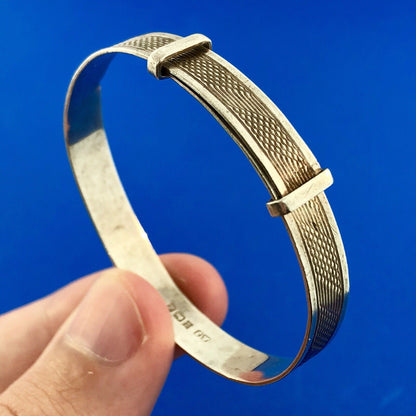 Retro Great Britain 925 Sterling Silver Expandable Adjustable Childs Bracelet