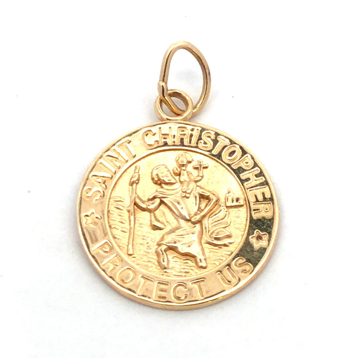Michael Anthony 14K Yellow Gold Saint Christopher Travelers Medal Charm Pendant