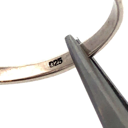 925 Sterling Silver Round Pink Tourmaline Honeycomb Hexagon Band Ring