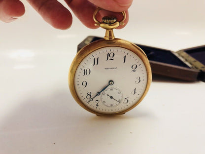 1907 Waltham 14K Gold Riverside Colonial Series Pocket Watch Original Box/COA