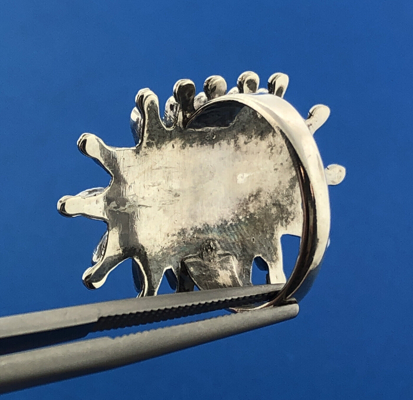 Stunning Sterling Silver 925 Cabochon Round Oval Turquoise Finger Ring Size 5.5