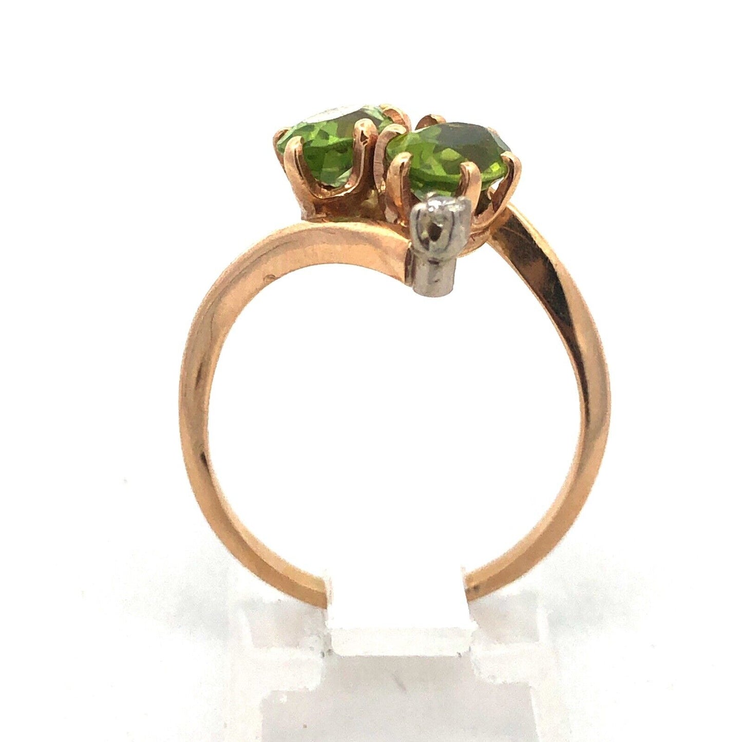 Modernistic 14K Yellow Gold Peridot Diamond Accent August Birthstone Ring