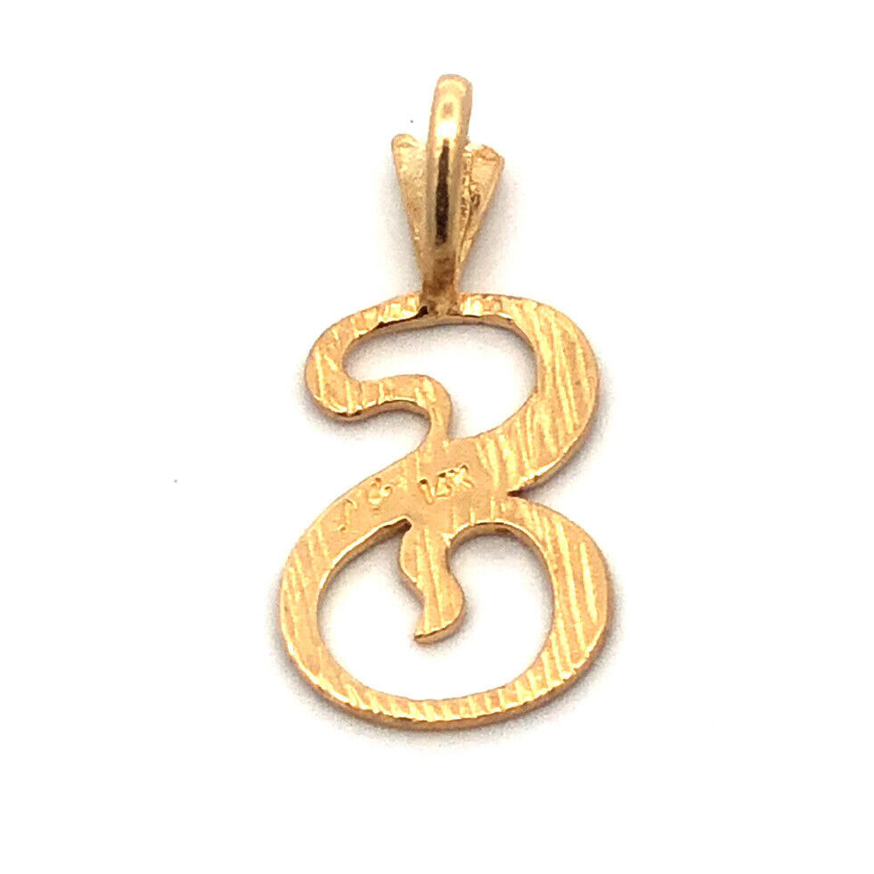 Designer Michael Anthony Ma 14K Yellow Gold Letter Script Initial S Pendant