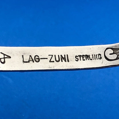 LAG-ZUNI JP Artisan Sterling Turquoise Coral Petite Storyteller Cuff Bracelet