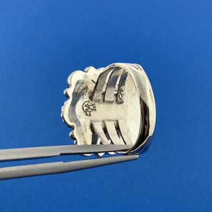 Designer R.B. Sterling Silver 925 Red Jasper Coral Turquoise Ring Size 6