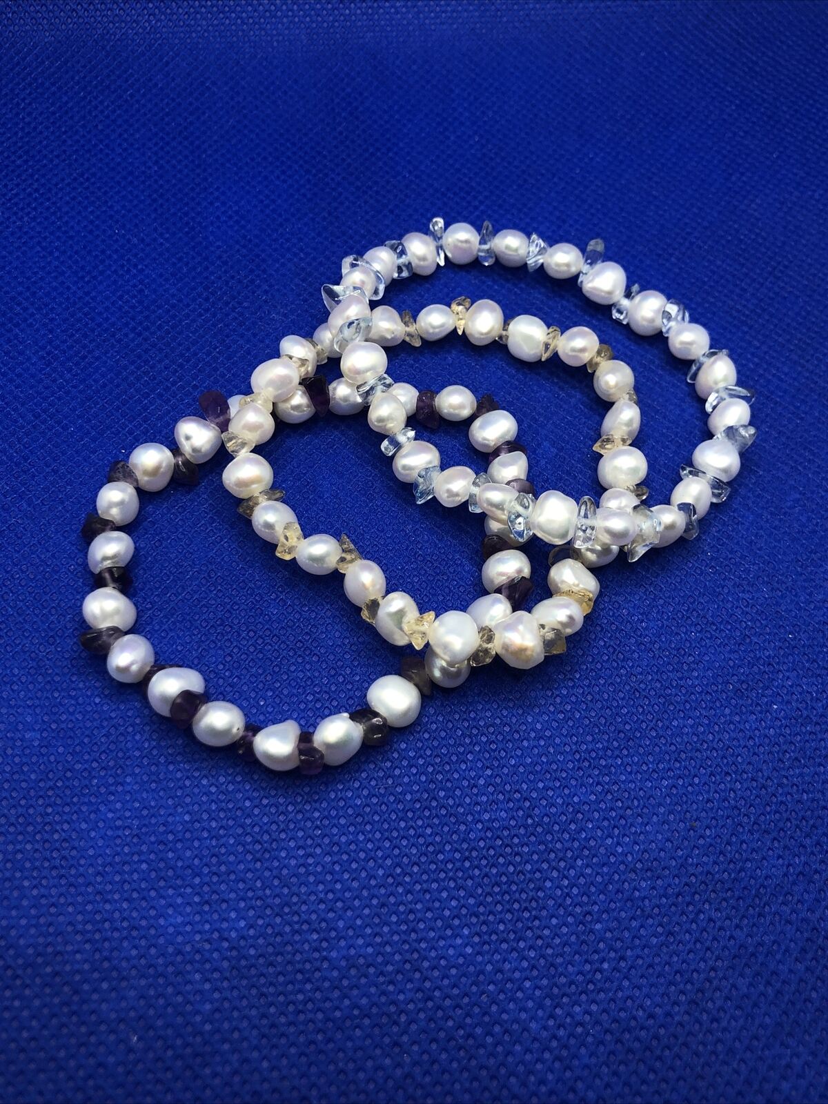 Honora Freshwater Collection Lot Of Six Stretch Bracelets In Pouch