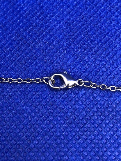 Estate Cubic Zirconia CZ Silver Tone Cross Pendant Necklace