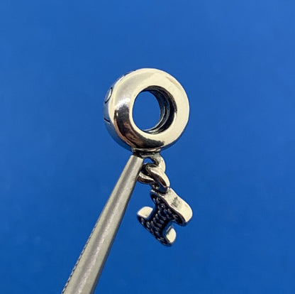 PANDORA Sterling Silver Cubic Zirconia 791263CZ Dog Bone Dangle Bracelet Charm