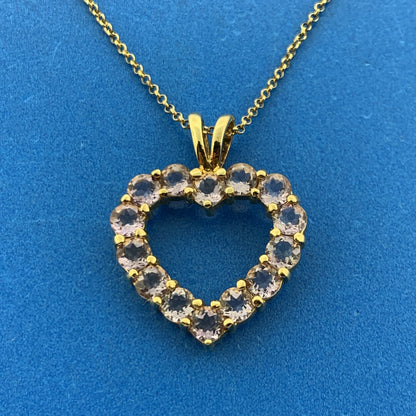 Designer Sterling Silver Vermeil Amethyst Heart February Anniversary Necklace