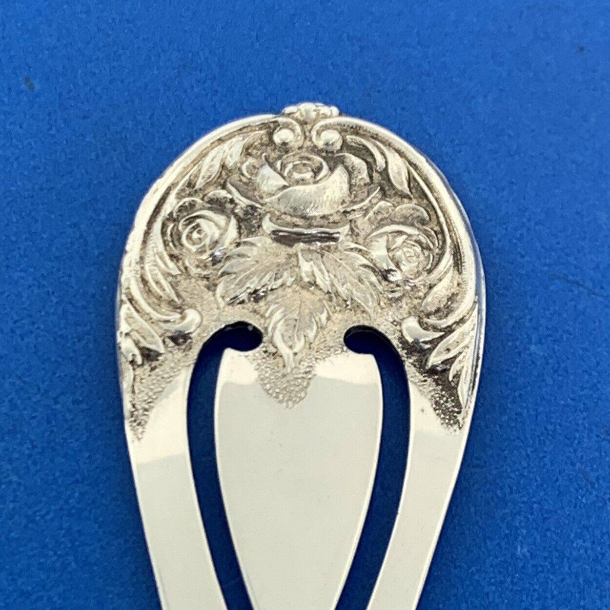Vintage S Kirk & Sons 925 Sterling Silver Rose Repousse Pattern Book Mark