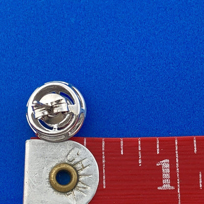 Designer UD 925 Sterling Silver Black White Illusion Button Stud Earrings