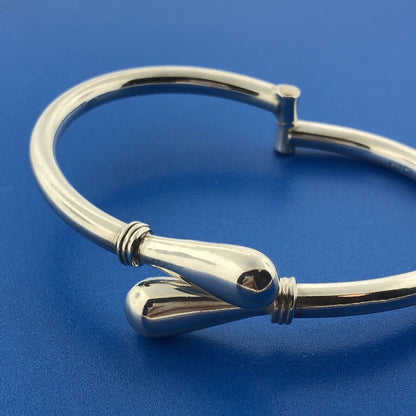 Vintage Taxco Mexico Sterling Silver 925 Modernist Clamper Hinge Cuff Bracelet