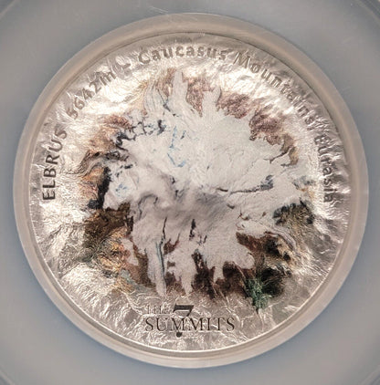 2021 $25 Cook Islands NGC MS70 Seven Summits - Mt. Elbrus 5oz .999 Silver Coin