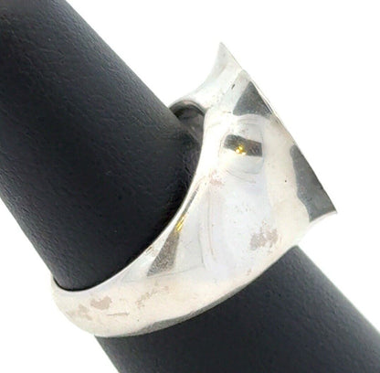 Designer 925 Sterling Silver Open Cutout Heart Love Valentine's Modernist Ring