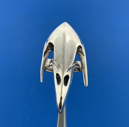 Sterling Silver 925 Eagle Phoenix Skull Biker's Guardian Statement Ring