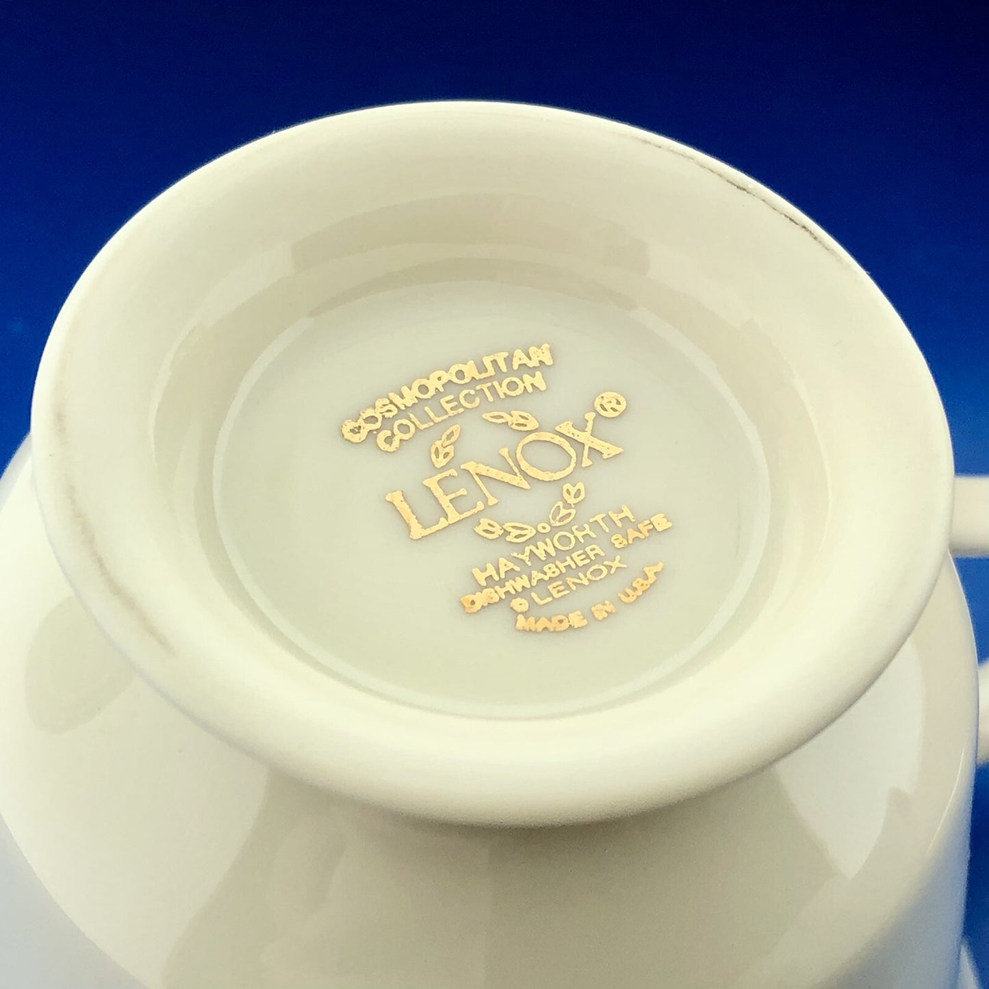 Vintage Lenox Hayworth Pattern Cosmopolitan Collection Tea Cup & Saucer Set of 2