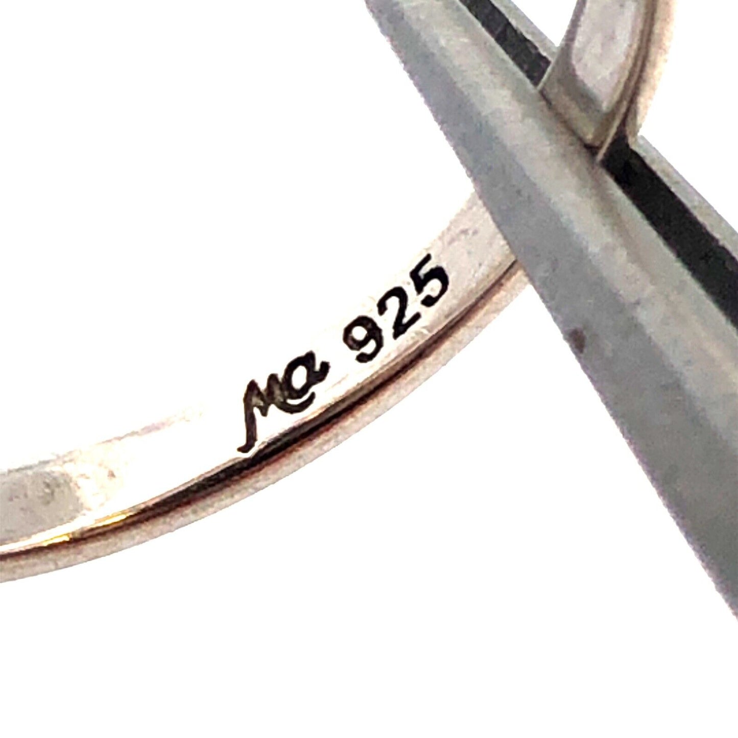 Designer Michael Anthony 925 Sterling Silver Blue Opal Angel Charm Band Ring