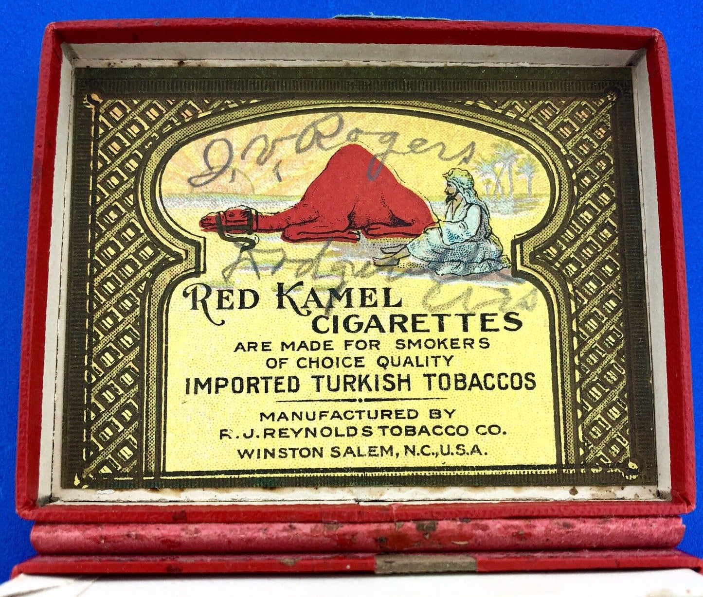1909 Art Nouveau Empty Red Kamel Cigarette Pack Early Rare Scare Box Ephemera