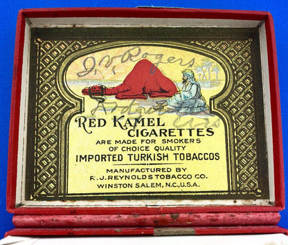 1909 Art Nouveau Empty Red Kamel Cigarette Pack Early Rare Scare Box Ephemera