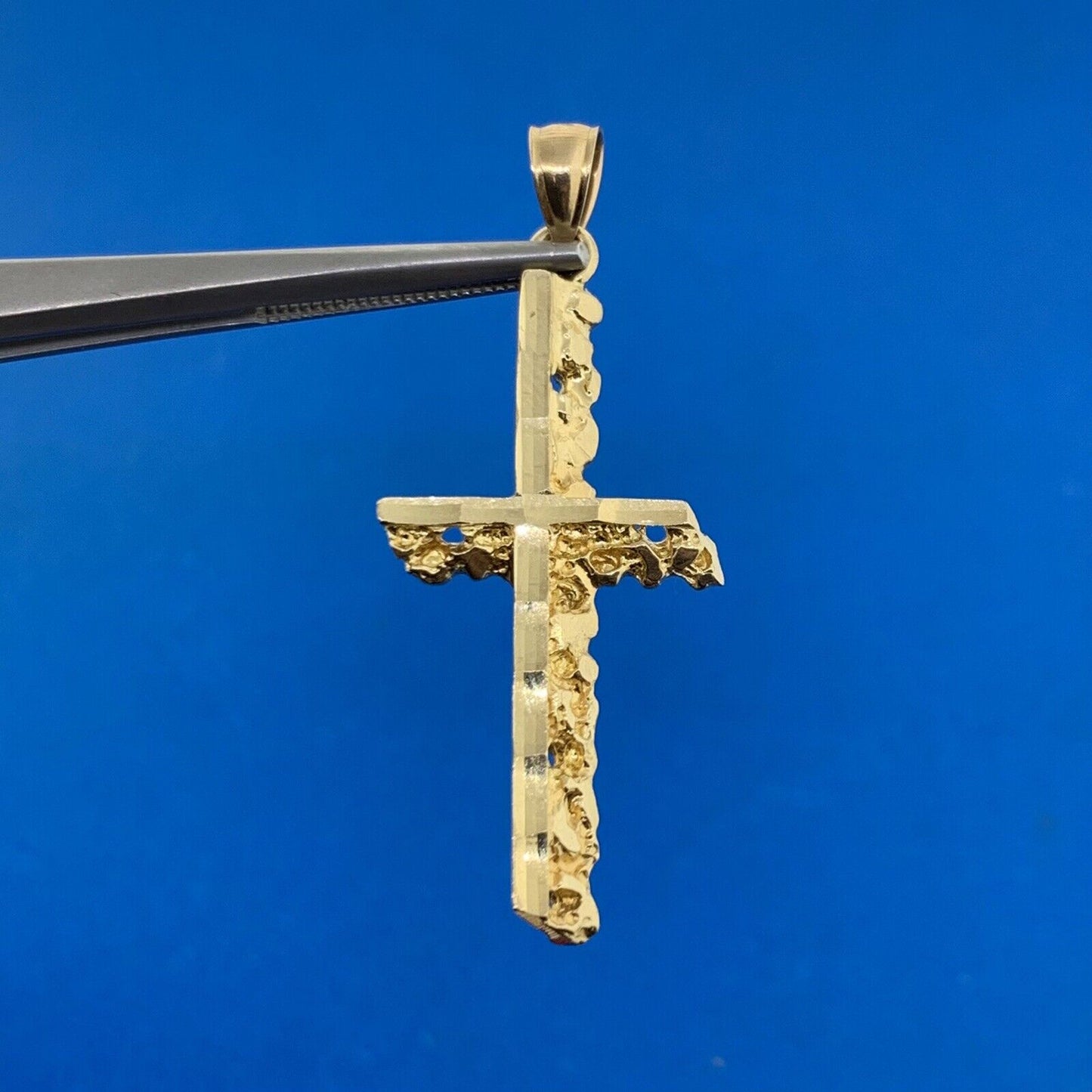 Designer 14K Yellow White Gold Reversible Cross Statement Pendant