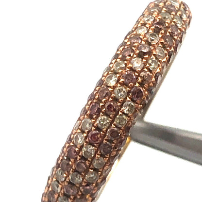 14K White Gold White Champagne Diamond Anniversary Wedding Bridal Band Ring