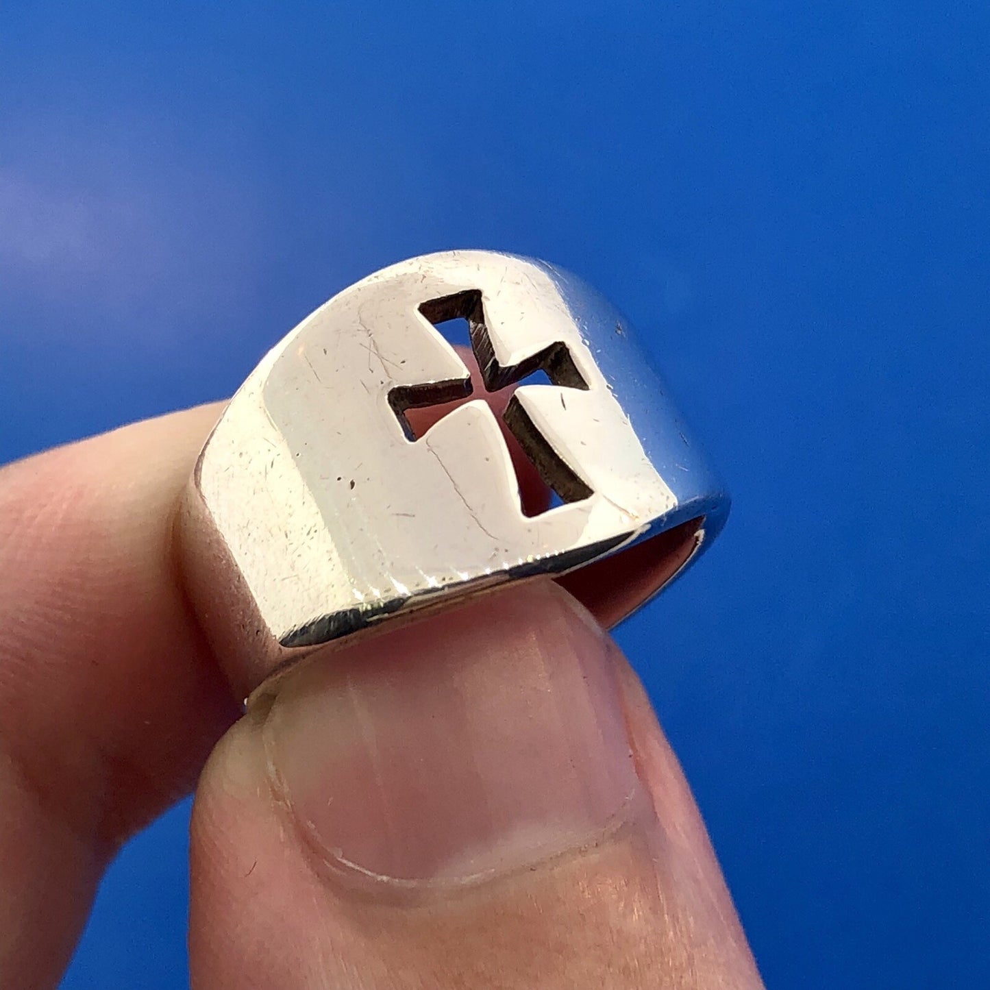 James Avery Sterling Silver 925 Wide Crosslet Designer Size 4.75 Cross Ring