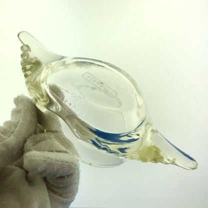 Mid Century Glass Bake Patent 124842 Clear Glass Stuffed Crab Mold Dish