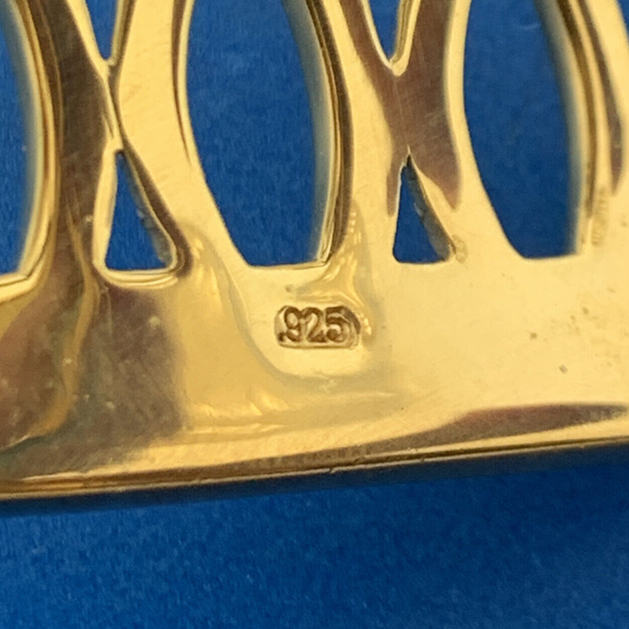 CORDOVA 925 Sterling Silver Vermeil Textured Polished Statement Cuff Bracelet