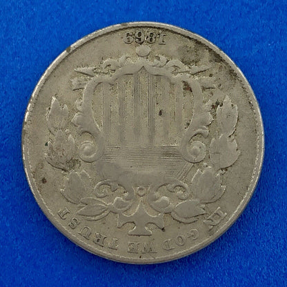 1869 Shield Nickel Better Key Philadelphia Mint American Copper Nickel Coin