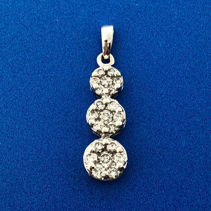 Designer 14K White Gold Diamond Floral Cluster Anniversary Infinity Pendant