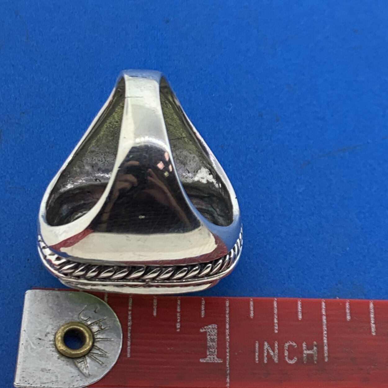 Designer 925 Sterling Silver Rectangle Cushion Cut Peridot Statement Finger Ring