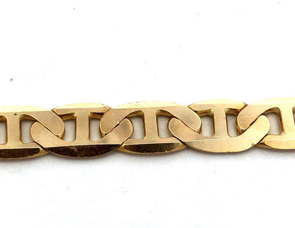 Italy 14K Yellow Gold Anchor Mariners Link Chain Bracelet