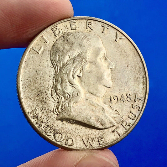 1948 D Franklin Silver Half Dollar Better Key First Year Series Denver Mint Coin