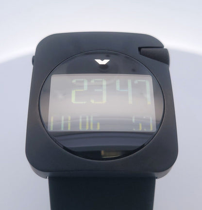 Ventura V-Tec Gamma 36mm Black Durinox Steel Case w/ LCD Display Digital Watch