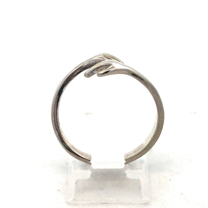 Estate 925 Sterling Silver Hamsa Arms Hands Hug Hugging Bypass Ring