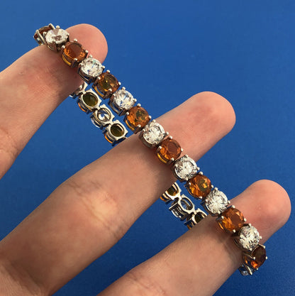 Gorgeous Sterling Silver 925 Cubic Zirconia Statement Go Team Tennis Bracelet