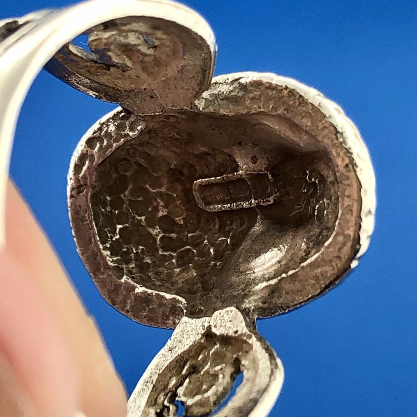 Estate Art Deco Art Nouveau European Marked Sterling Silver Scarab Ring