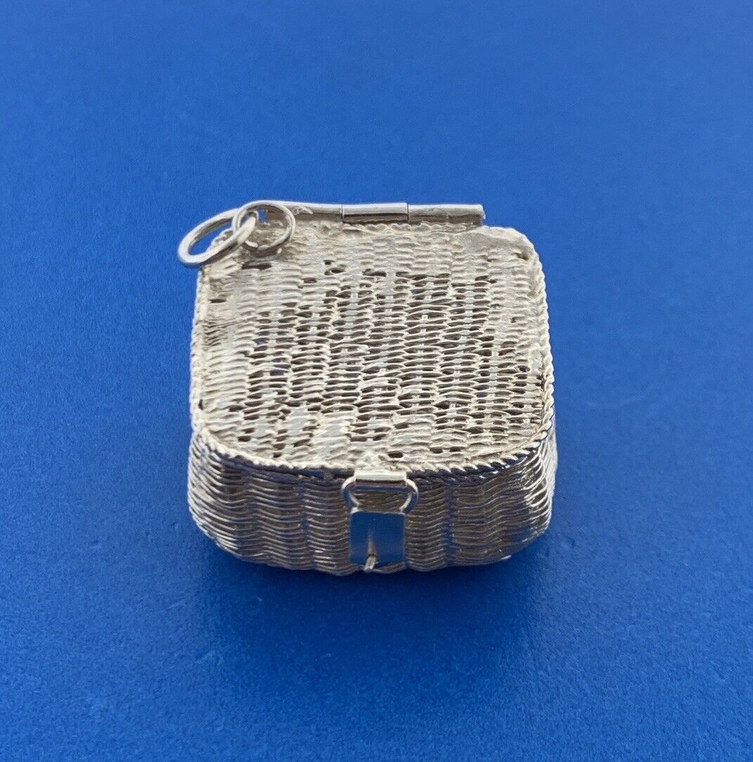 Designer Reo Sterling Silver 925 Opening Picnic Basket Locket Style Pendant