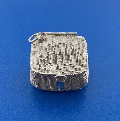 Designer Reo Sterling Silver 925 Opening Picnic Basket Locket Style Pendant