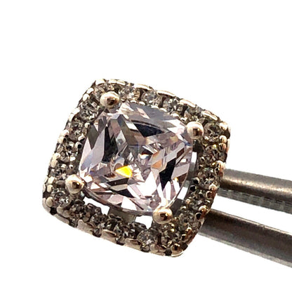 Designer 925 Sterling Silver Round Cubic Zirconia CZ Halo Stud Earrings