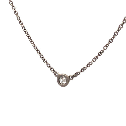 Designer Tiffany & Co. Perretti 950 PT Platinum Round Diamond Solitaire Necklace