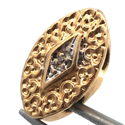 Robert Klein KLJCI 14K Y/W Gold Diamond Scroll Oval Spacer Slide Bracelet Charm