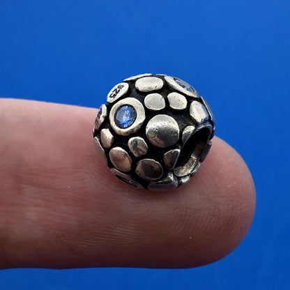 Authentic PANDORA ALE Sterling Silver Blue CZ Bubbles 790329CZB Charm Retired