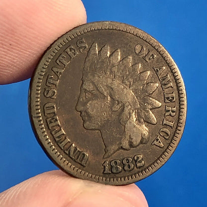 1882 Indian Head One Cent Penny Type 3 Bronze Better Key Philadelphia Coin