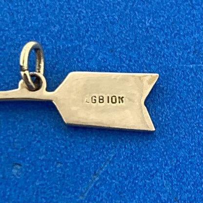Designer LGB 10K Yellow Gold Arrow Charm Pendant
