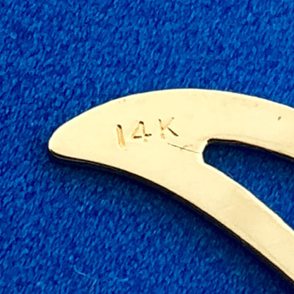 14K Yellow Gold Initial "V" Script Charm Pendant