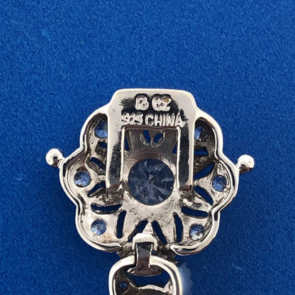 Designer 925 Sterling Silver Cubic Zirconia Floral Flower Panel Tennis Bracelet