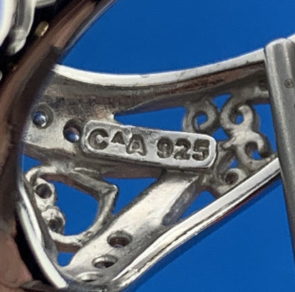 Designer 925 Sterling Silver Aqua Oval Cubic Zirconia White CZ Accent Ring