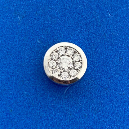 Designer 14K White Gold Diamond Cluster Slide Pendant